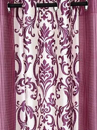 Pack of 2 Beautiful  Pink Polyester Eyelet Fitting Door Curtain (7 Feet)-thumb1