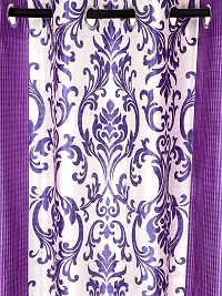 Pack of 2 Beautiful  Purple Polyester Eyelet Fitting Door Curtain (7 Feet)-thumb1