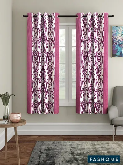 Pack of 2 Polyester Eyelet Fitting Door Curtain (7 Feet)