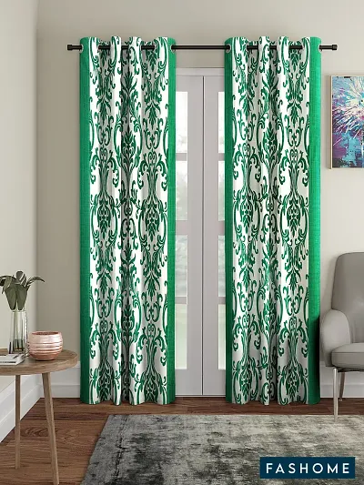 FasHome Pack of 2 Polyester Eyelet Fitting Long Door Curtain