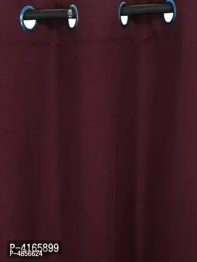 Pack of 2 Beautiful Maroon Polyester Eyelet Fitting Windows Curtain (5 Feet)-thumb2