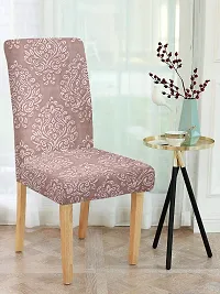 FasHome Premium Polyester Pink 8 Stretchable Chair Slipcover-thumb1