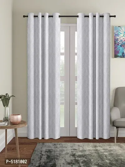 FasHome Heavy Polyester Long Emboss Eyelet Door Curtains (Door 4 x 7 Feet, (Pack of 2)