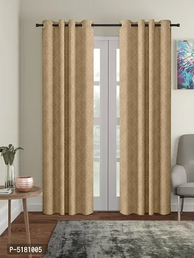 FasHome Heavy Polyester Long Emboss Eyelet Long Door Curtains (Door 4 x 9 Feet, (Pack of 2)