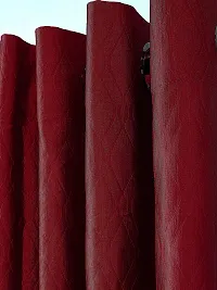 Polyester Long Door Curtain 9FT-Pack of 2 -Maroon-thumb1