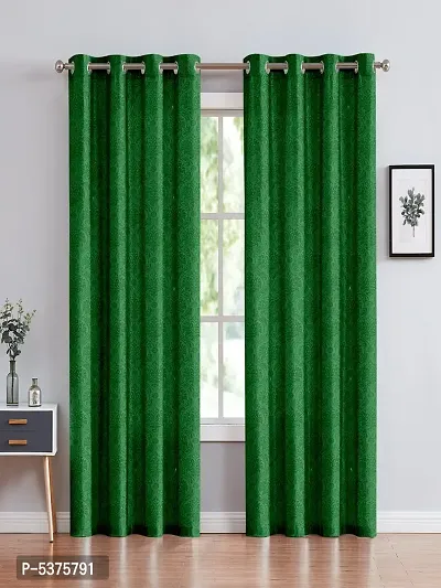 Polyester Door Curtain 7FT-Pack of 2 -Green