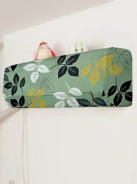 Polyester Green Leaf Print Printed Air Conditioning Dust Cover, Folding AC Cover, Split for 1 Ton Indoor Unit-thumb1