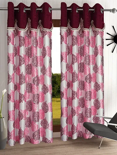 Pack of 2- Polyester Printed Long Curtains