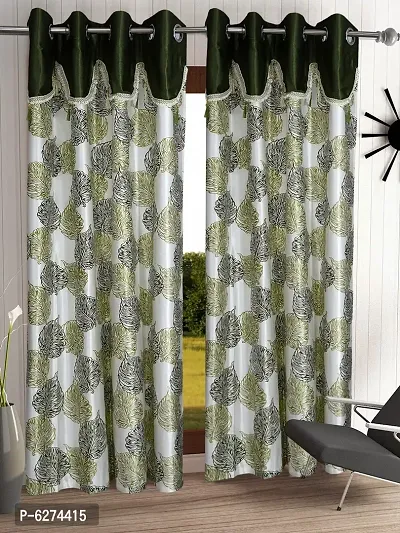Fancy Curtain Polyester Door Pack of 2 Green