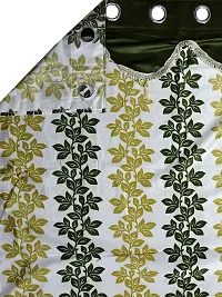 Fancy Curtain Polyester Long Door Pack of 2 Green 1-thumb2