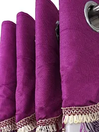 Fancy Curtain Polyester Door Pack of 2 Purple-thumb1