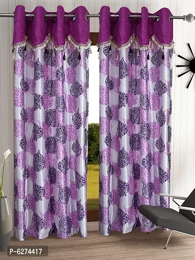 Fancy Curtain Polyester Door Pack of 2 Purple