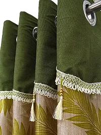 Fancy Curtain Polyester Door Pack of 2 Green 3-thumb1