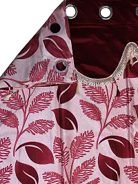 Fancy Curtain Polyester Door Pack of 2 Maroon 3-thumb2