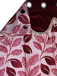 Fancy Curtain Polyester Long Door Pack of 2 Maroon 3-thumb2