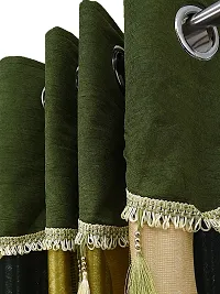 Fancy Curtain Polyester Door Pack of 2 Green 4-thumb1