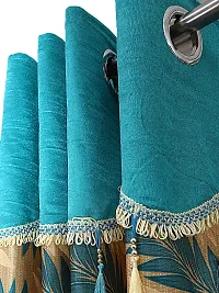 Fancy Curtain Polyester Long Door Pack of 2 Blue 2-thumb1