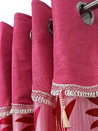 Fancy Curtain Polyester Door Pack of 2 Pink 1-thumb1