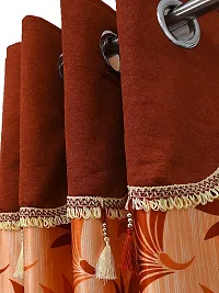 Fancy Curtain Polyester Door Pack of 2 Orange 1-thumb1