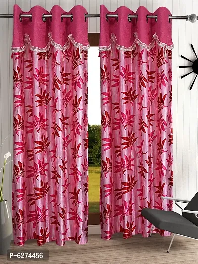Fancy Curtain Polyester Door Pack of 2 Pink 1