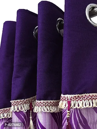 Fancy Curtain Polyester Door Pack of 2 Purple 2-thumb2