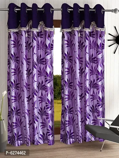 Fancy Curtain Polyester Door Pack of 2 Purple 2