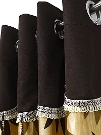 Fancy Curtain Polyester Door Pack of 2 Brown 4-thumb1