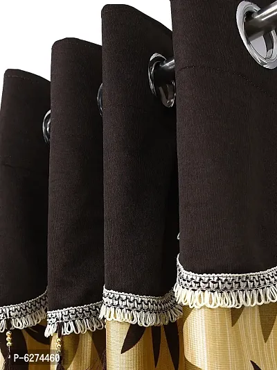 Fancy Curtain Polyester Door Pack of 2 Brown 4-thumb2