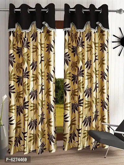 Fancy Curtain Polyester Door Pack of 2 Brown 4