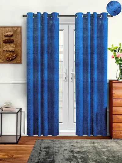 Pack of 2- Velvet Eyelet Fitting Door Curtains