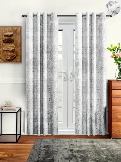 Pack of 2- Velvet Eyelet Fitting Long Door Curtains