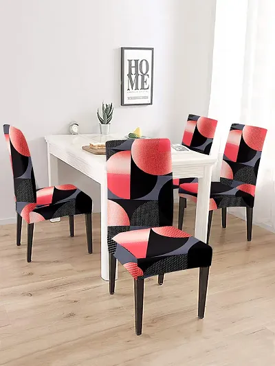 Pack of 4- Printed Polyester Chair Covers
