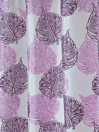 Cortina Door Drapes | Curtains for Home, Bedroom, Office Rooms | Balances Room Temperature | Polyester Fabric | Semi-Transparent | Floral Print Design | Pack of 2 | 7Ft | Purple-thumb1