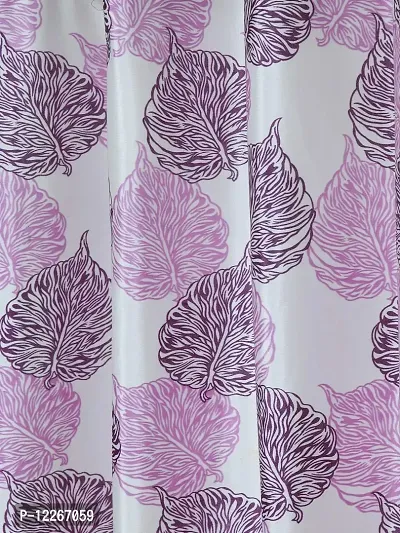 Cortina Door Drapes | Curtains for Home, Bedroom, Office Rooms | Balances Room Temperature | Polyester Fabric | Semi-Transparent | Floral Print Design | Pack of 2 | 7Ft | Purple-thumb2