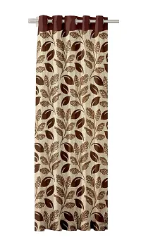 Cortina Modern Printed Polyester Eyelet Door Curtain Pack of 2 (Color : Brown) 9 Feet-thumb1