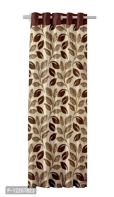 Cortina Modern Printed Polyester Eyelet Door Curtain Pack of 2 (Color : Brown) 9 Feet-thumb2