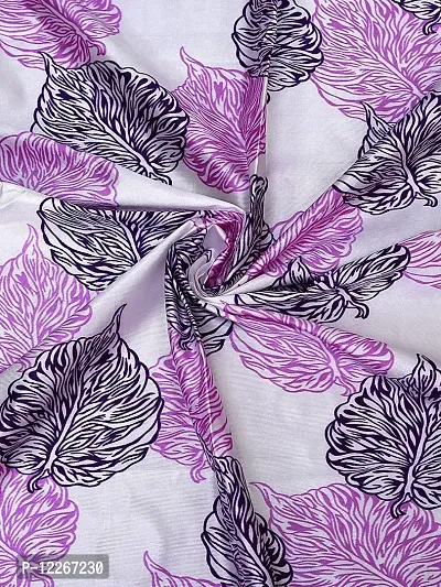 Cortina Polyester Floral Print Frill Curtain Set with Grommets Machine Washable ?Door Installation ?Bedroom Living Room Room Hall Kitchen Office ? 7 Ft Set of 2 ? Purple-thumb4