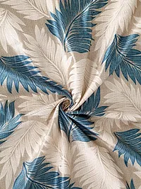 Cortina Leaf Design Long Door Drapes | Curtains for Home, Bedroom, Office Rooms | Balances Room Temperature | Polyester Fabric | Room-Darkening | Strechable | Pack of 2 | 9Ft | Blue 2-thumb3