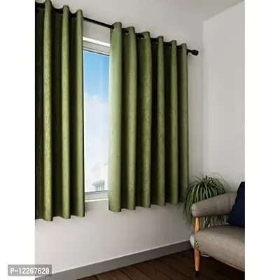 Cortina Polyester Elegant 2 Piece Window Curtain Set - 5 Ft, Multicolor