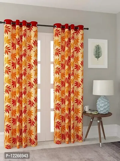 Cortina Polyester Fabric Eyelet Long Door Curtain for Bedroom, Living Room-Set of 2-9ft