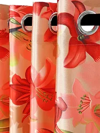 Cortina Floral Printed Polyester Door Curtain for Bedroom (Set of 2, 7ft, Multicolour)-thumb1