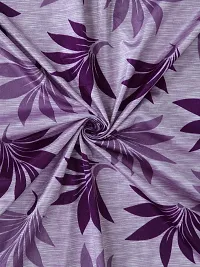 Cortina Leaf Print Long Door Drapes | Curtains for Home, Bedroom, Office Rooms | Balances Room Temperature | Polyester Fabric | Room-Darkening | Strechable | Pack of 2 | 9Ft | Purple-thumb3