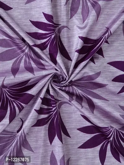 Cortina Leaf Print Long Door Drapes | Curtains for Home, Bedroom, Office Rooms | Balances Room Temperature | Polyester Fabric | Room-Darkening | Strechable | Pack of 2 | 9Ft | Purple-thumb4