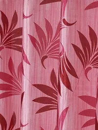 Cortina Leaf Print Window Curtain | Drapes for Home, Bedroom, Guest Rooms, Office Rooms | 5Ft | Balances Room Temperature | Streachable | Polyester | Room-Darkening | Pack of 2 | Pink 1-thumb2