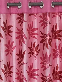 Cortina Polyester Fabric Eyelet Long Door Curtain for Bedroom, Living Room- Set of 2- 9ft. Pink-thumb1