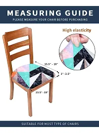 Cortina Dining Chair Cushion Covers | Polyester-Spandex Mix | Removable Seat Protectors | Abstract Digitally Printed | 23 x 23 Inches | Wrinkle Resistant  Non-Slip | Stretchy | Pack of 6 |Blue 8-thumb3