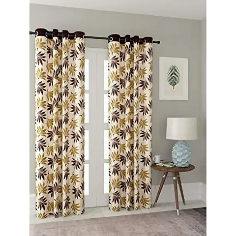 Cortina Polyester Fabric Eyelet Long Door Curtain for Bedroom, Living Room-Set of 2-9ft.