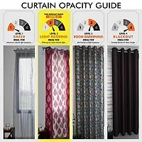 Cortina Polyester Print Grommet Eyelet Door Curtain, 210 X 115 cm, Brown, Pack of 2-thumb3