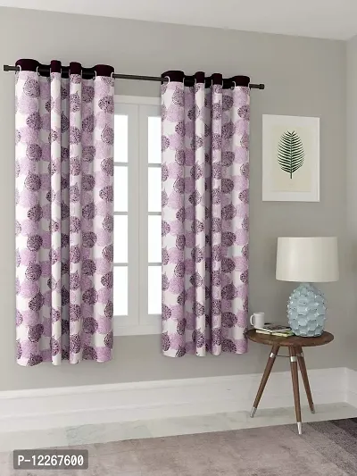 Cortina Polyester Fabric Eyelet Window Curtain (Purple)