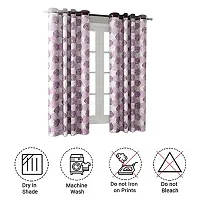 Cortina Polyester Fabric Eyelet Window Curtain (Purple)-thumb4